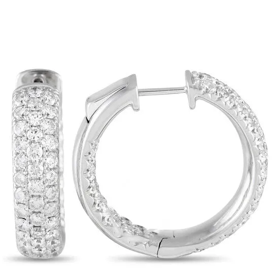JMS always Earrings Original LB Exclusive 18K White Gold 415ct Diamond Pave Inside Out Hoop Earrings JMS always Earrings Original LB Exclusive 18K White Gold 415ct Diamond Pave Inside Out Hoop Earrings
