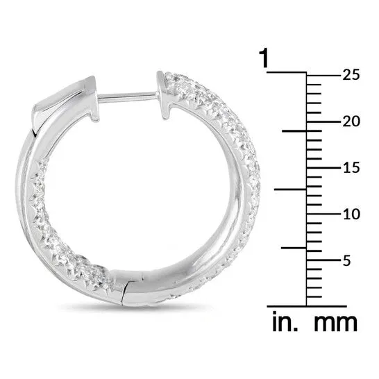 JMS always Earrings Original LB Exclusive 18K White Gold 415ct Diamond Pave Inside Out Hoop Earrings JMS always Earrings Original LB Exclusive 18K White Gold 415ct Diamond Pave Inside Out Hoop Earrings