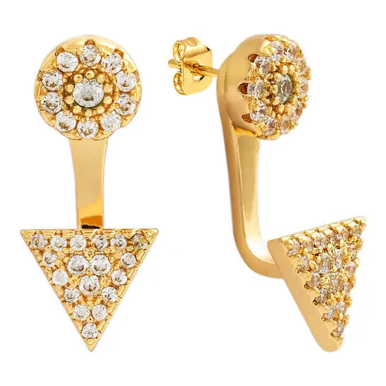 JMS always Earrings Original Sole du Soleil Lupine Collection Womens 18k YG Plated Geometric Ear Jacket Fashion Earrings