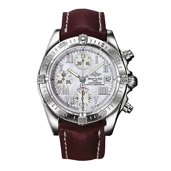 JMS always Necklaces Original Breitling Windrider Chrono Cockpit Motherofpearl Steel Brown Mens Watch A1335812A596BRCT