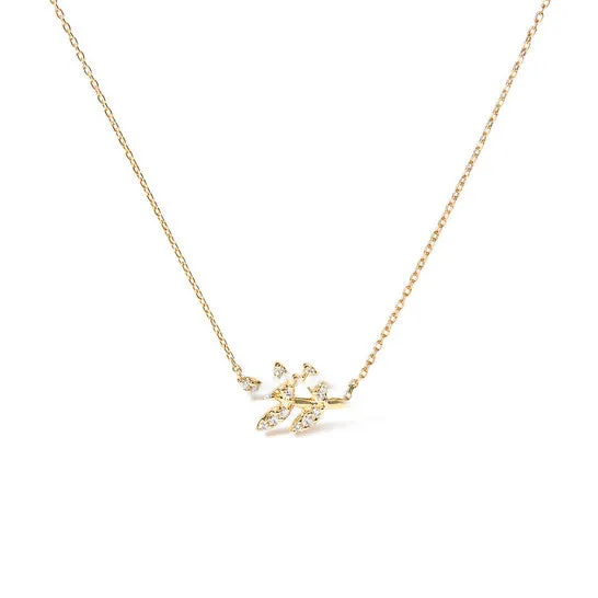 JMS always Necklaces Original Haus of Brilliance 10K Yellow Gold 110 Cttw Diamond Leaf and Branch 18 Pendant Necklace HI Color I1I2 Clarity