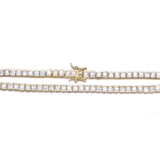 JMS always Necklaces Original Megan Walford Sterling Silver 14k Yellow Gold Plated with Diamond Cubic Zirconia Classic Tennis Chain Anniversary Necklace JMS always Necklaces Original Megan Walford Sterling Silver 14k Yellow Gold Plated with Diamond Cubic Zirconia Classic Tennis Chain Anniversary Necklace