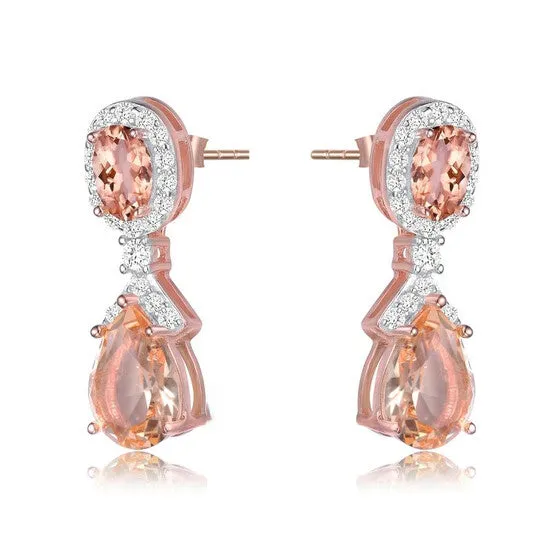 JMS always Original Megan Walford Rose Over Sterling Silver Cubic Zirconia Drop Earrings Earrings JMS always Original Megan Walford Rose Over Sterling Silver Cubic Zirconia Drop Earrings Earrings
