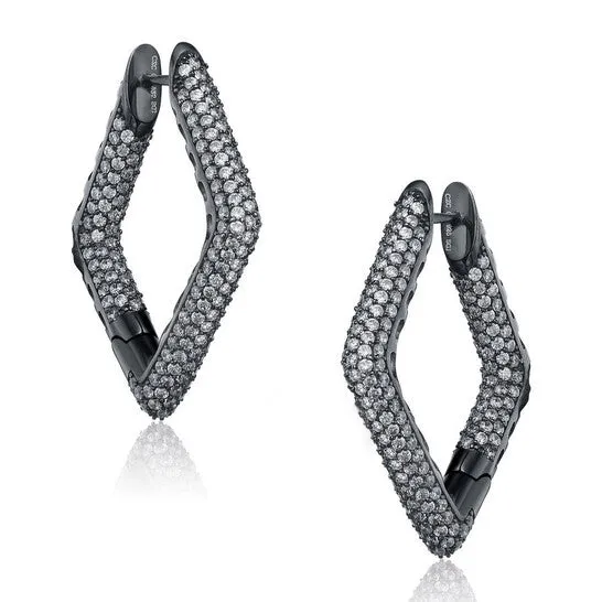 JMS always Original Megan Walford Sterling Silver Cubic Zirconia Encrusted Square Earrings Earrings JMS always Original Megan Walford Sterling Silver Cubic Zirconia Encrusted Square Earrings Earrings