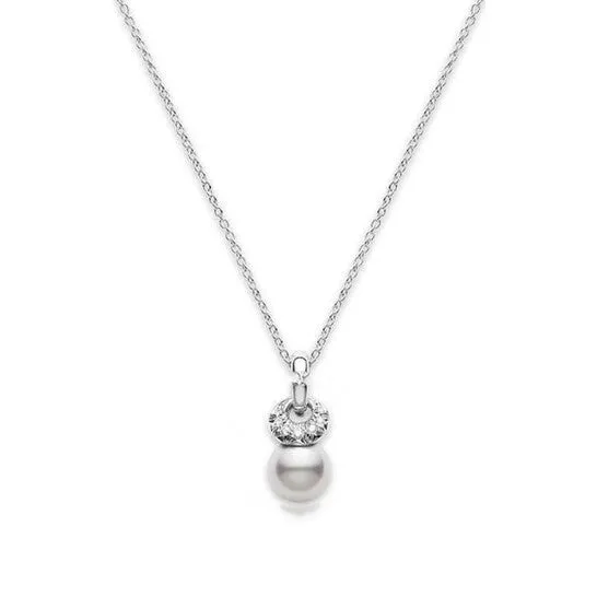 JMS always Original Mikimoto Necklace Akoya Pearl White 85mm A PPE565DW Necklaces