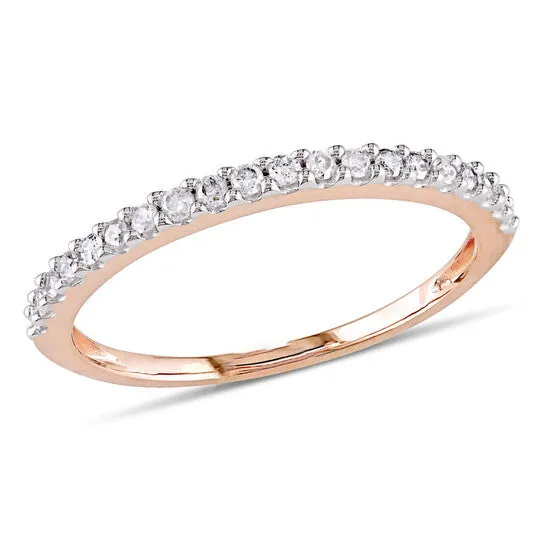 JMS always Rings Original Amour 10k Pink Gold 15 CT TDW Diamond SemiEternity Ring JMS always Rings Original Amour 10k Pink Gold 15 CT TDW Diamond SemiEternity Ring
