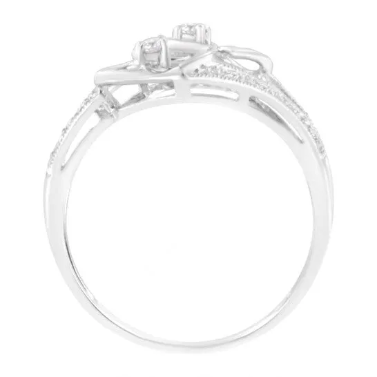 JMS always Rings Original Haus of Brilliance 14K White Gold 110 ctw Diamond Twin Heart Ring JMS always Rings Original Haus of Brilliance 14K White Gold 110 ctw Diamond Twin Heart Ring