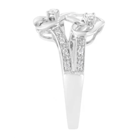 JMS always Rings Original Haus of Brilliance 14K White Gold 110 ctw Diamond Twin Heart Ring JMS always Rings Original Haus of Brilliance 14K White Gold 110 ctw Diamond Twin Heart Ring