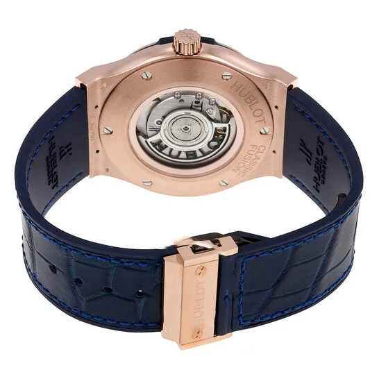 JMS always Rings Original Hublot Classic Fusion Blue Sunray Dial 18kt King Gold Automatic Mens Watch 511OX7180LR