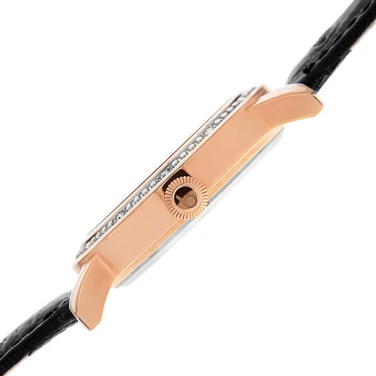 JMS always Watches Original Burgi Mother of Pearl Pattern Dial Black Leather Ladies Watch BUR096RG JMS always Watches Original Burgi Mother of Pearl Pattern Dial Black Leather Ladies Watch BUR096RG