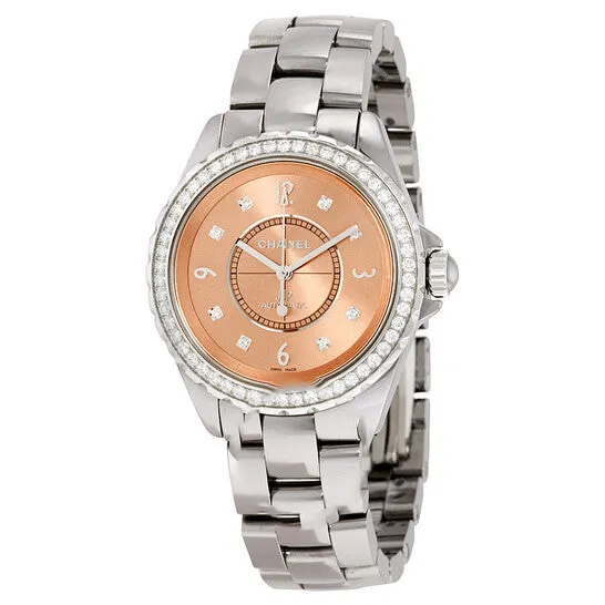 JMS always Watches Original Chanel J12 Chromatic Diamond Pink Dial Titanium Ceramic Ladies Watch H2564 JMS always Watches Original Chanel J12 Chromatic Diamond Pink Dial Titanium Ceramic Ladies Watch H2564