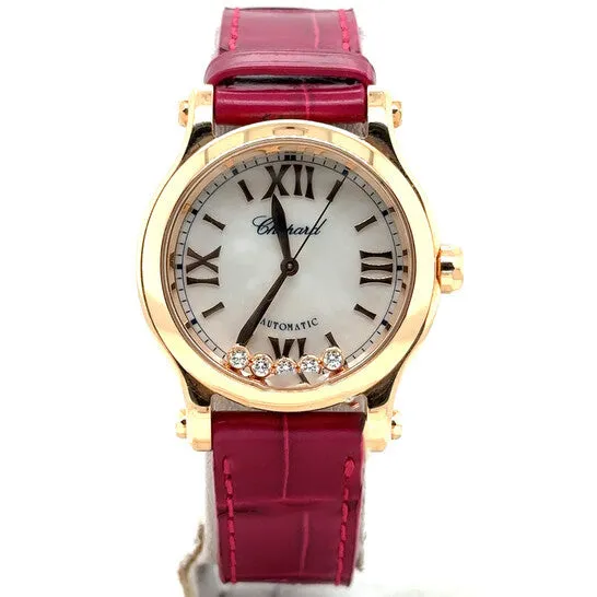 JMS always Watches Original Preowned Chopard Happy Sport Diamond Mother of Pearl Dial Ladies Watch 2748935009