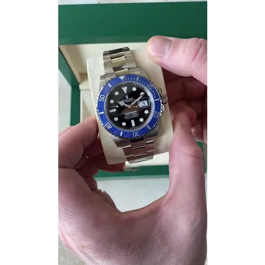 JMS always Watches Original Rolex Submariner Smurf Black Dial Blue bezel Automatic Chronometer Mens Watch 126619LBBKSO