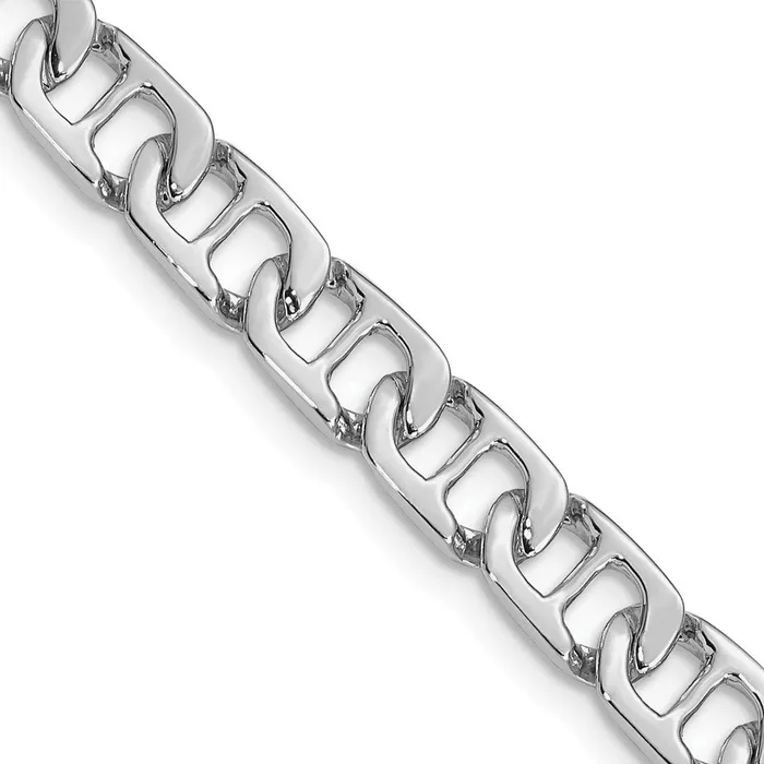 MDS Bracelets Solid 14K White Gold 825 inch 65mm Hand Polished Fancy Anchor Link with Fancy Lobster Clasp Bracelet MDS Bracelets Solid 14K White Gold 825 inch 65mm Hand Polished Fancy Anchor Link with Fancy Lobster Clasp Bracelet