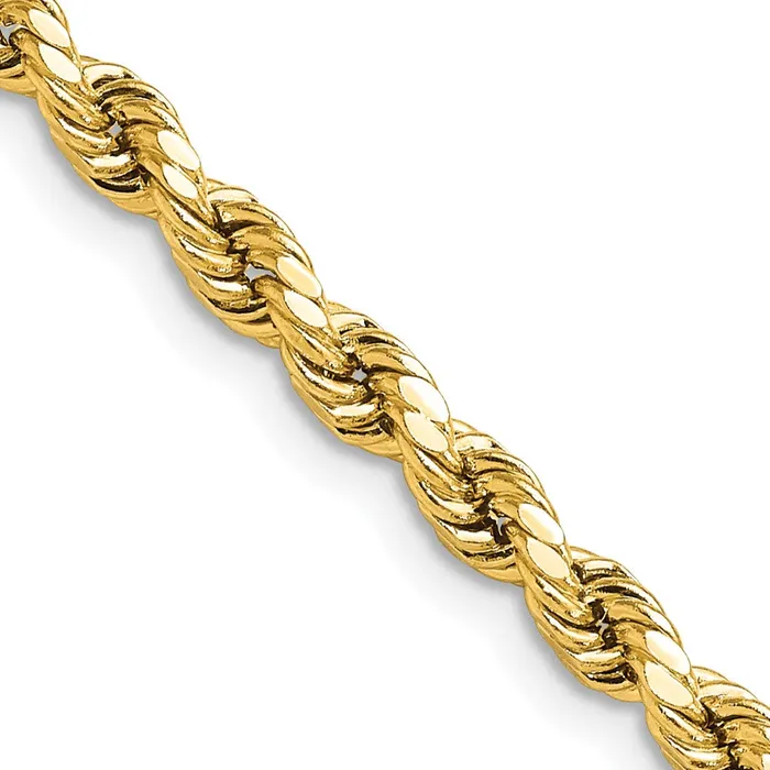 MDS Necklaces 14K Yellow Gold 16 inch 4mm Semi Solid Diamondcut Rope with Lobster Clasp Chain Necklace MDS Necklaces 14K Yellow Gold 16 inch 4mm Semi Solid Diamondcut Rope with Lobster Clasp Chain Necklace