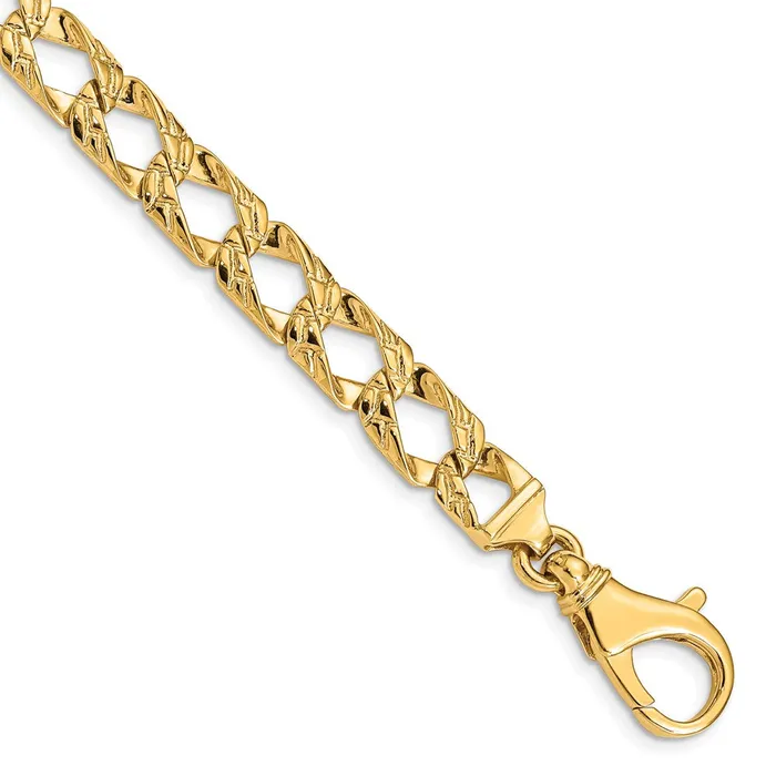 MDS Necklaces Solid 14K Yellow Gold 20 inch 86mm Hand Polished Fancy Link with Fancy Lobster Clasp Chain Necklace MDS Necklaces Solid 14K Yellow Gold 20 inch 86mm Hand Polished Fancy Link with Fancy Lobster Clasp Chain Necklace