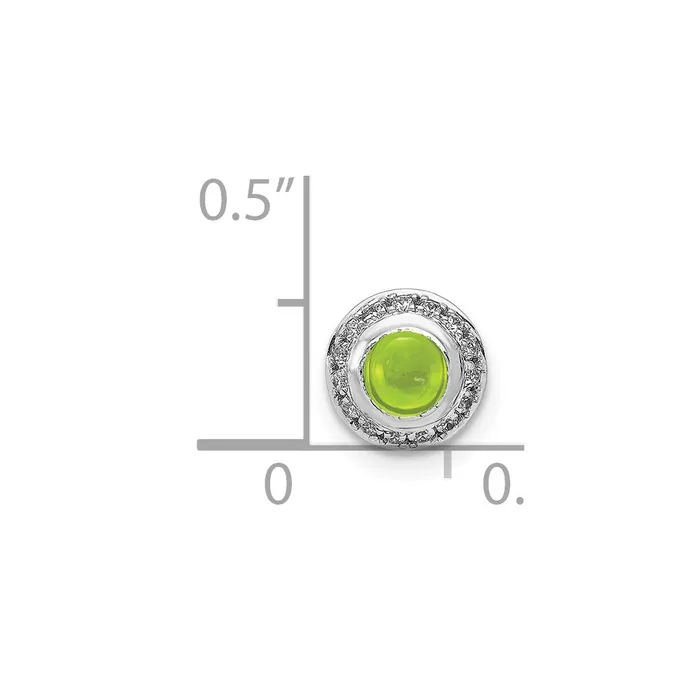 Necklaces 14k White Gold Real Diamond and Cabochon 47 Peridot Chain Slide Goldia