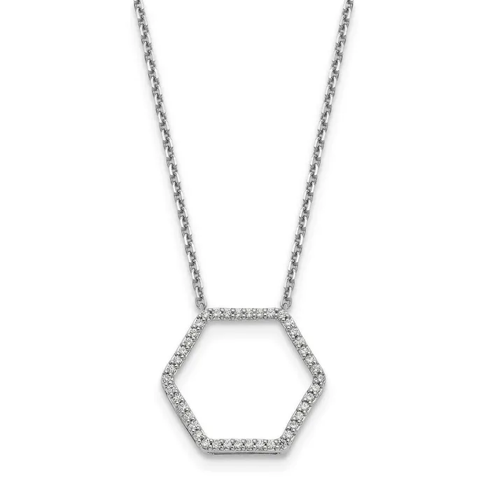 Necklaces 14K White GoldTrue Origin Lab Grown Real Diamond VSSI D E F Hexagon Pendant Necklace Goldia Necklaces 14K White GoldTrue Origin Lab Grown Real Diamond VSSI D E F Hexagon Pendant Necklace Goldia