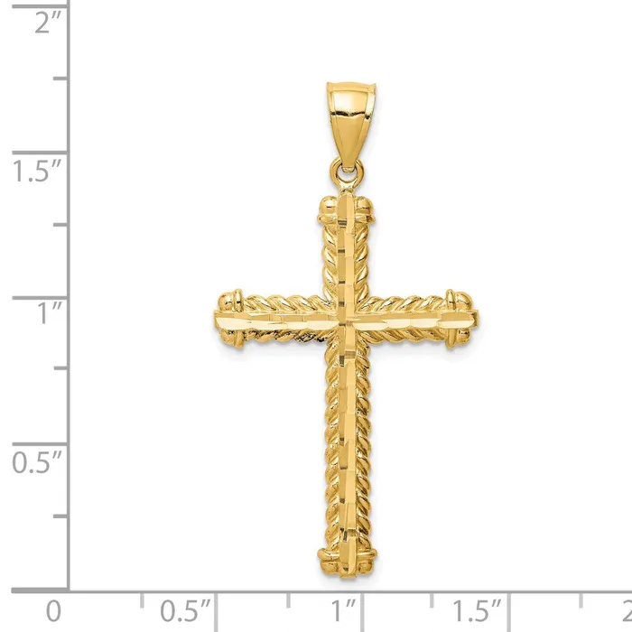 Necklaces 14k Yellow Gold Diamondcut Cross Pendant Goldia