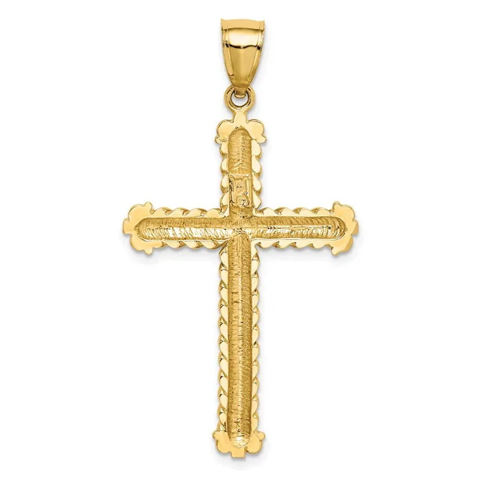 Necklaces 14k Yellow Gold Diamondcut Cross Pendant Goldia