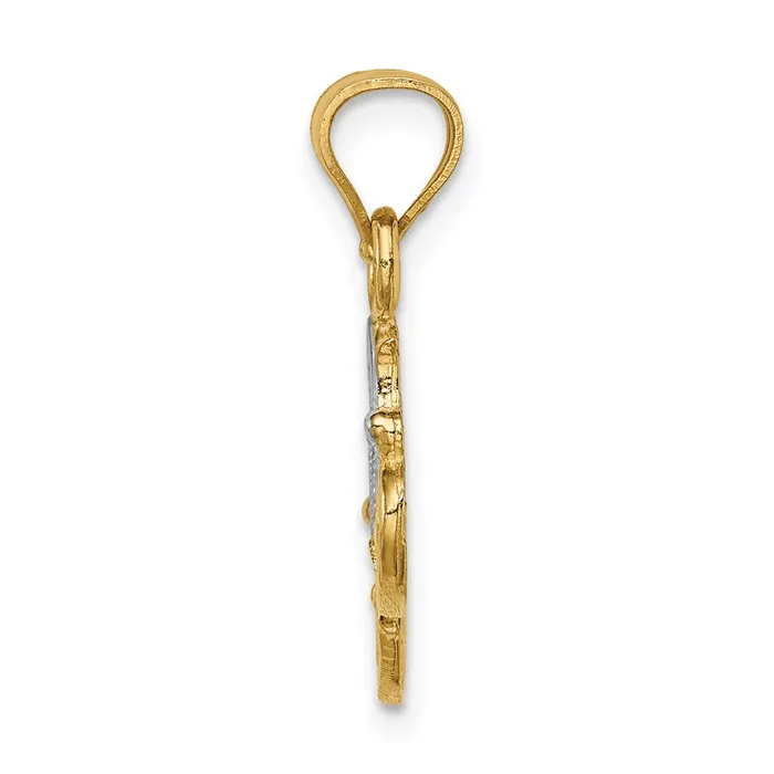 Necklaces 14k Yellow Rhodium Gold wRhodium CZ Mom Pendant Goldia