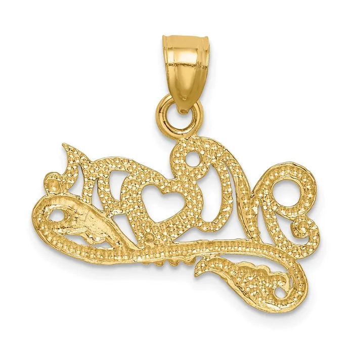 Necklaces 14k Yellow Rhodium Gold wRhodium CZ Mom Pendant Goldia