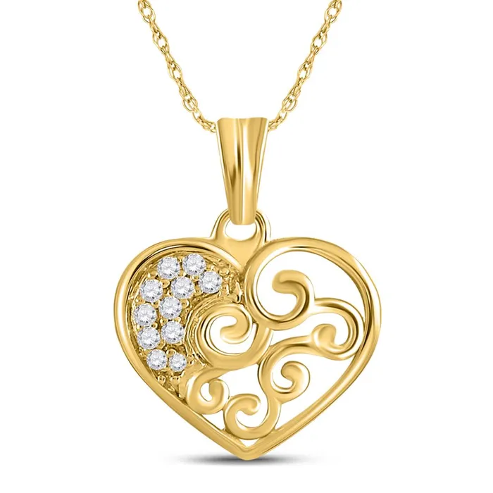 Necklaces gndatlanta 112CTWDiamond HEART PENDAN