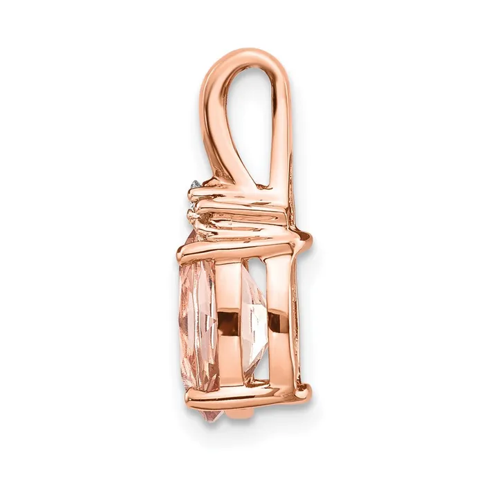 Necklaces Goldia 14K Rose Gold Morganite and Real Diamond Pendant