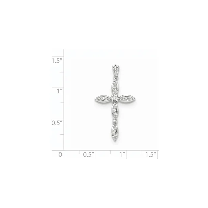 Necklaces Goldia 14K White Gold Real Diamond Cross Pendant