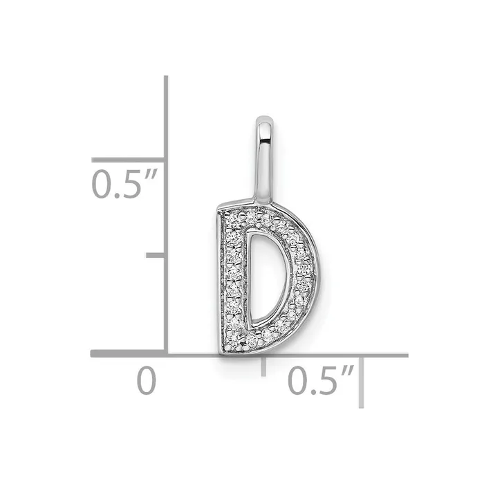 Necklaces Goldia 14K White Gold Real Diamond Letter D Initial Pendant
