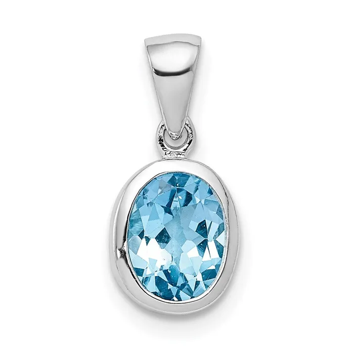 Necklaces Goldia Sterling Silver Rhodium Light Swiss Blue Topaz Pendant