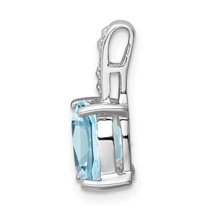 Necklaces Goldia Sterling Silver Rhodium Light Swiss Blue Topaz Pendant