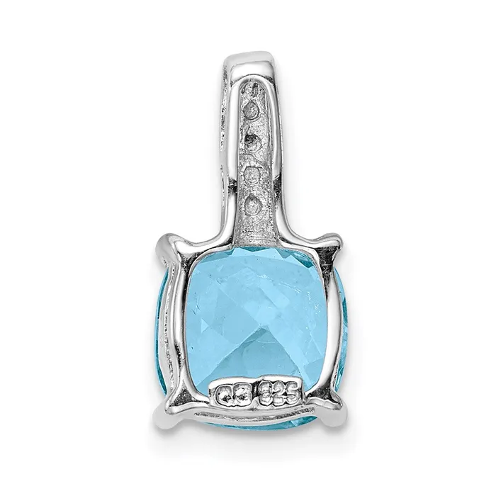 Necklaces Goldia Sterling Silver Rhodium Light Swiss Blue Topaz Pendant