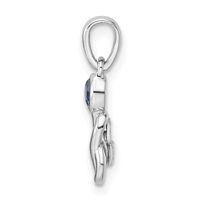 Necklaces Goldia Sterling Silver Rhodiumplated CR Sapphire Infinity Birthstone Pendant