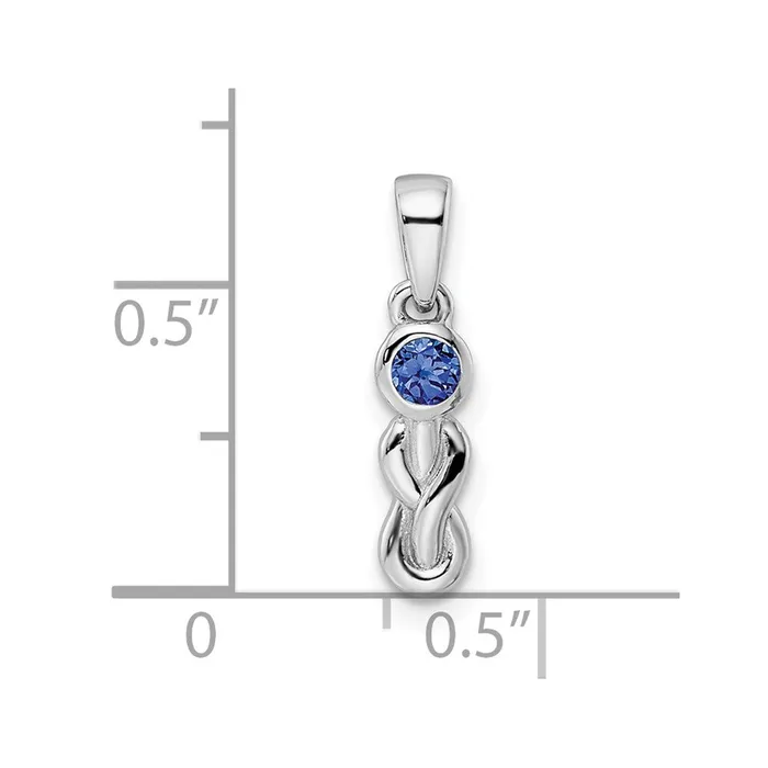 Necklaces Goldia Sterling Silver Rhodiumplated CR Sapphire Infinity Birthstone Pendant