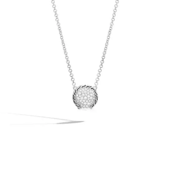 Necklaces JMS always Original John Hardy Classic Chain Round Diamond Sterling Silver Pendant Necklace Nbp903952dix1618