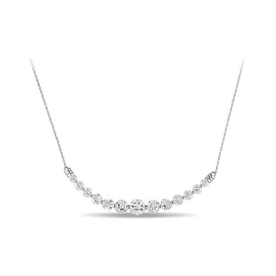 Necklaces Original AMOUR 507 CT TGW Created White Sapphire Necklace In 10K White Gold JMS always