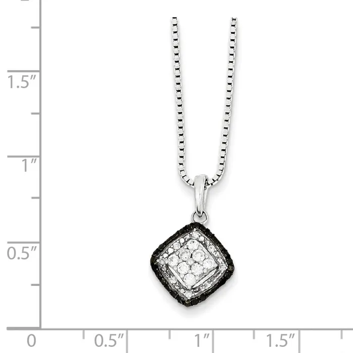 Necklaces Sterling Silver White u0026 Black Diamond Pendant Goldia
