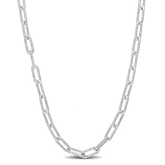 Original AMOUR 35mm Fancy Paperclip Chain Necklace In Sterling Silver 24 In JMS always Necklaces