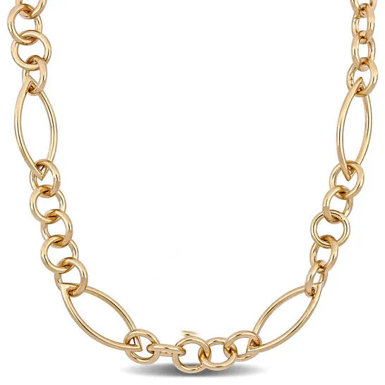 Original AMOUR Fancy Link Necklace In Yellow Plated Sterling Silver JMS always Necklaces
