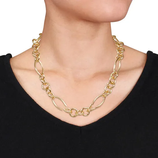 Original AMOUR Fancy Link Necklace In Yellow Plated Sterling Silver JMS always Necklaces Original AMOUR Fancy Link Necklace In Yellow Plated Sterling Silver JMS always Necklaces