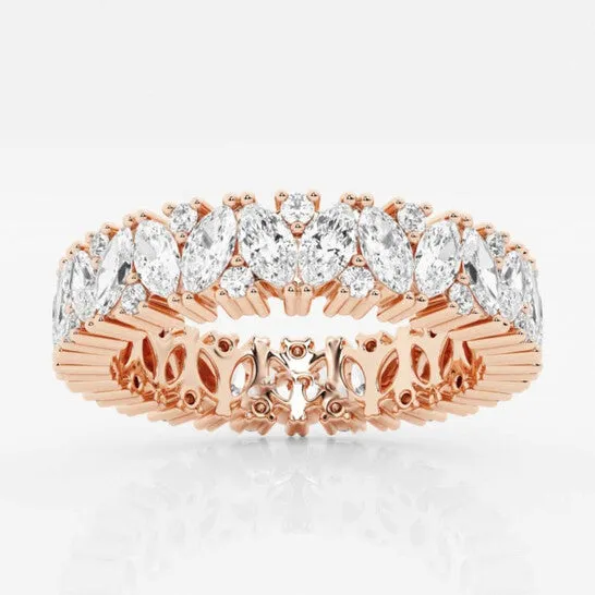 Original Brilliant Diamond 14K Rose Gold 2 12 CTTW Marquise RoundCut LAB GROWN Diamond Alternating Eternity Band GSI JMS always Rings Original Brilliant Diamond 14K Rose Gold 2 12 CTTW Marquise RoundCut LAB GROWN Diamond Alternating Eternity Band GSI JMS always Rings