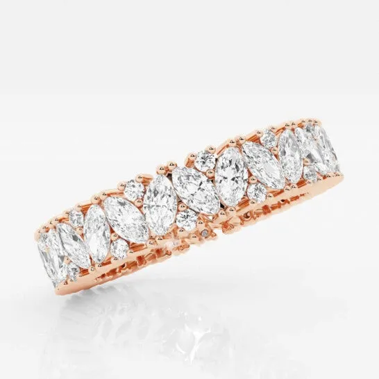 Original Brilliant Diamond 14K Rose Gold 2 12 CTTW Marquise RoundCut LAB GROWN Diamond Alternating Eternity Band GSI JMS always Rings Original Brilliant Diamond 14K Rose Gold 2 12 CTTW Marquise RoundCut LAB GROWN Diamond Alternating Eternity Band GSI JMS always Rings
