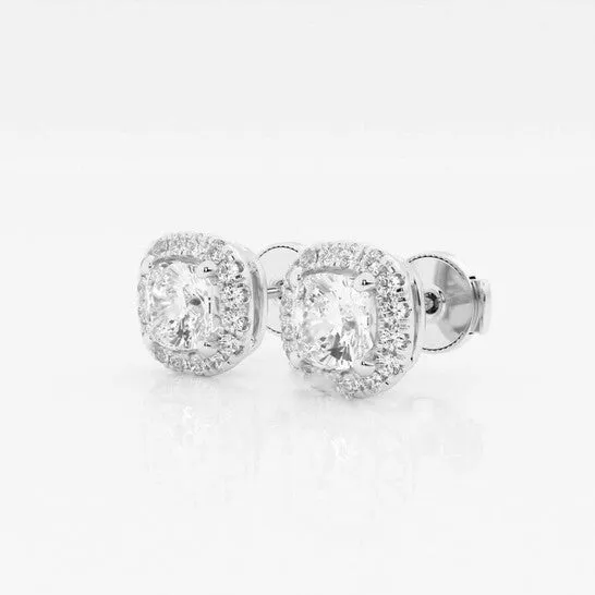 Original Brilliant Diamond 14KT White Gold 1 34 cttw CushionCut Lab Grown Diamond Halo Stud Earrings for Women GVSSI GSI JMS always Earrings Original Brilliant Diamond 14KT White Gold 1 34 cttw CushionCut Lab Grown Diamond Halo Stud Earrings for Women GVSSI GSI JMS always Earrings