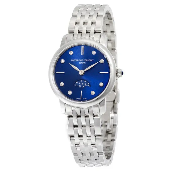 Original Frederique Constant Slimline Moonphase Blue Dial Ladies Watch FC206ND1S26B JMS always Watches Original Frederique Constant Slimline Moonphase Blue Dial Ladies Watch FC206ND1S26B JMS always Watches