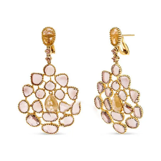 Original Haus of Brilliance 14K Yellow Gold 11 15 Cttw Rose Cut and Sliced Diamond Chandelier Style Dangle Earrings Fancy Color I2I3 Clarity JMS always Earrings Original Haus of Brilliance 14K Yellow Gold 11 15 Cttw Rose Cut and Sliced Diamond Chandelier Style Dangle Earrings Fancy Color I2I3 Clarity JMS always Earrings