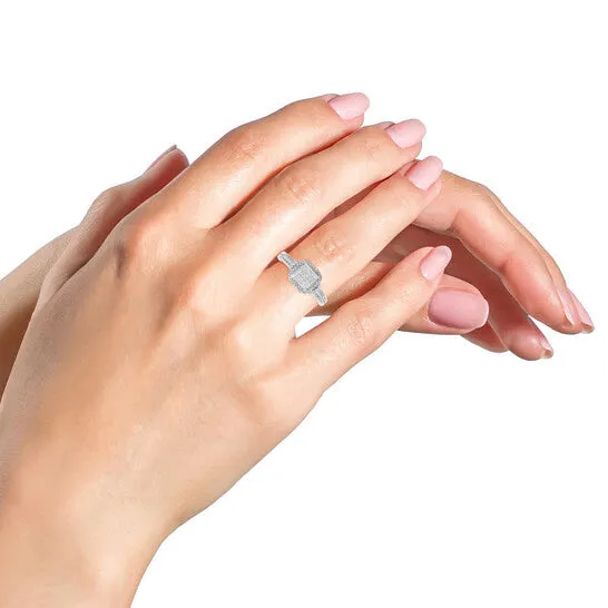 Original Haus of Brilliance 925 Sterling Silver 14 Cttw Princesscut Diamond Composite Ring with Beaded Halo HI Color SI1SI2 Clarity JMS always Rings Original Haus of Brilliance 925 Sterling Silver 14 Cttw Princesscut Diamond Composite Ring with Beaded Halo HI Color SI1SI2 Clarity JMS always Rings