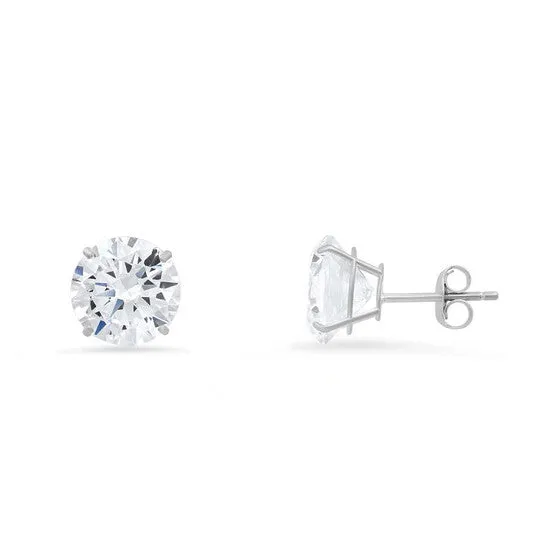 Original Kylie Harper 10k White Gold 6mm Roundcut Cubic Zirconia CZ Stud Earrings JMS always Earrings