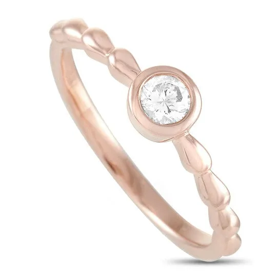 Original LB Exclusive 14K Rose Gold 025ct Diamond Ring JMS always Rings