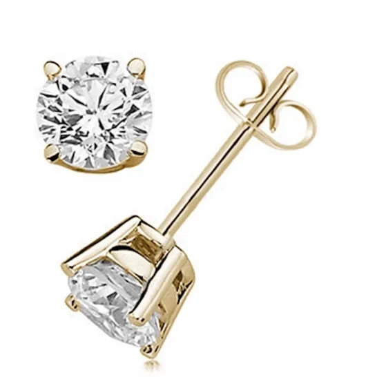 Original Maulijewels 060 Carat IJ I1I2 Round Diamond 4Prong Set Stud Earrings In 14K White Yellow Gold JMS always Earrings
